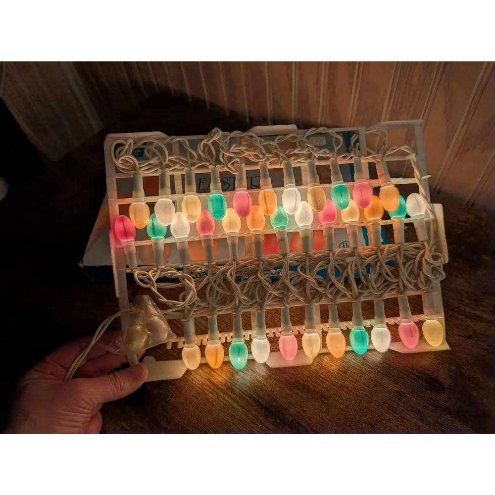 NWT Vintage Easter String Lights White Multicolor